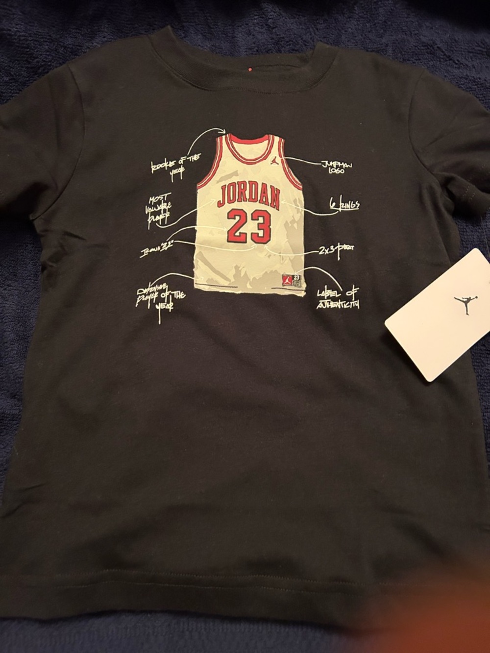 Jordan Black Tee with White & Red 23 Jersey Graphic